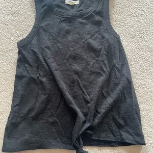 Madewell Black Knit Tank with Front Tie